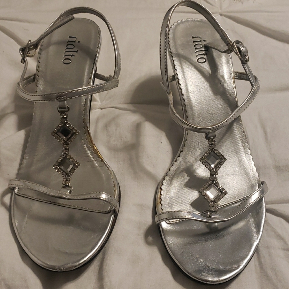 Rialto silver high heel sandals